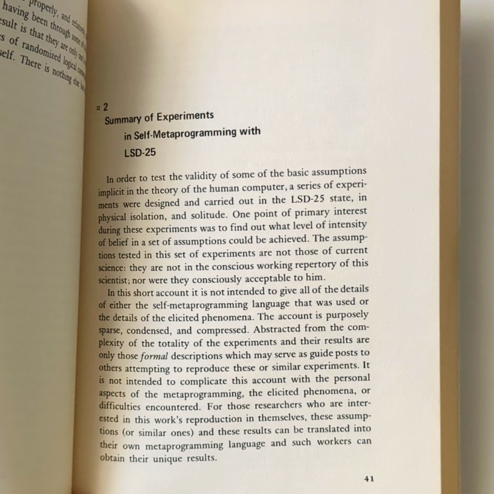 Programming and Metaprogramming in the Human Biocomputer - 1972 - Picture 7 of 11
